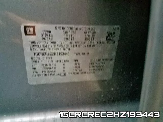 1GCRCREC2HZ193443 фото 2