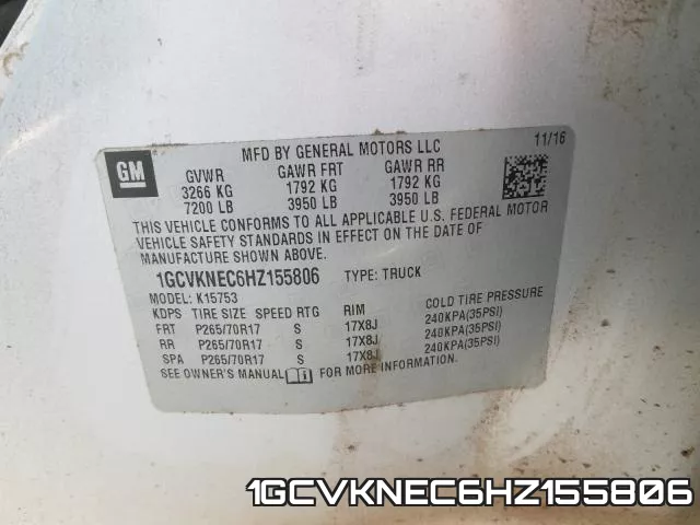 1GCVKNEC6HZ155806 фото 2