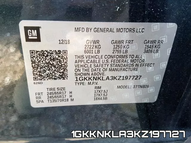 1GKKNKLA3KZ197727 фото 2