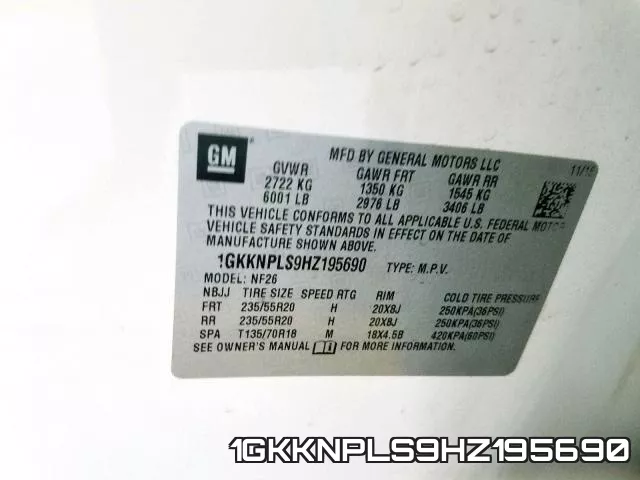 1GKKNPLS9HZ195690 фото 2
