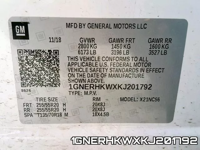 1GNERHKWXKJ201792 фото 2