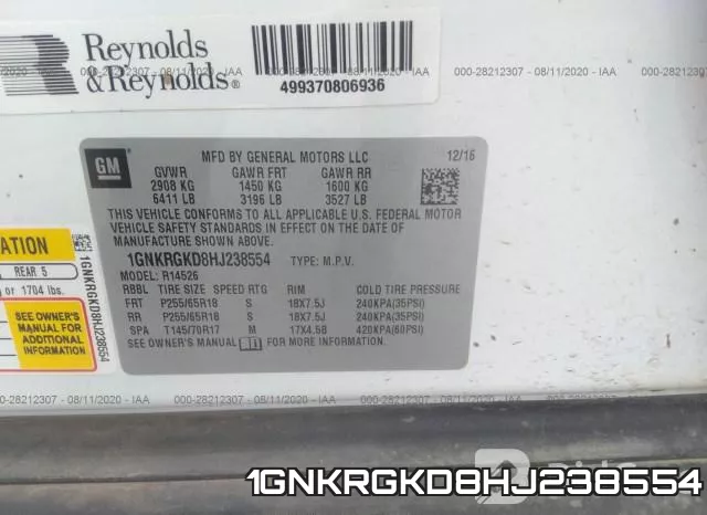 1GNKRGKD8HJ238554 фото 10