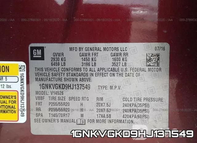 1GNKVGKD9HJ137549 фото 10