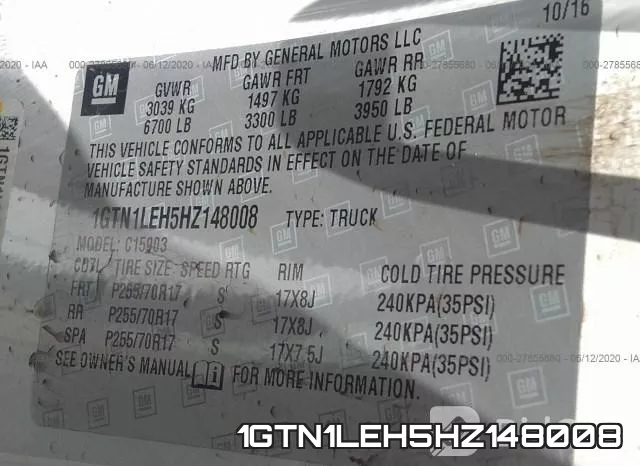 1GTN1LEH5HZ148008 фото 10
