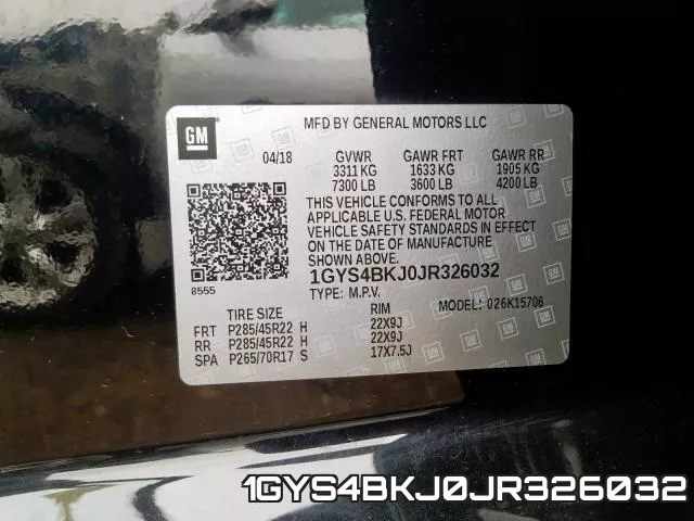 1GYS4BKJ0JR326032 фото 2