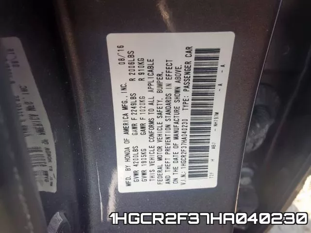 1HGCR2F37HA040230 фото 2