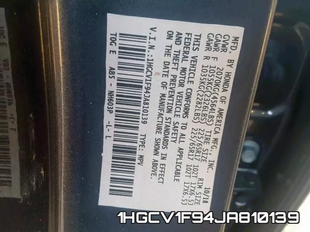 1HGCV1F94JA810139 фото 2