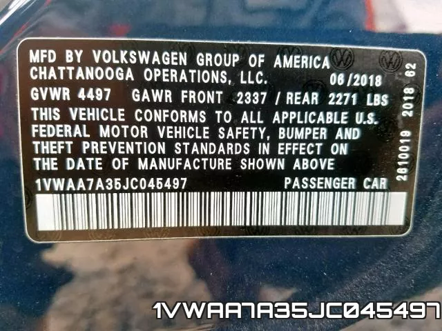1VWAA7A35JC045497 фото 2