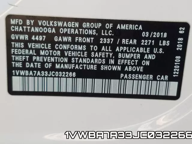 1VWBA7A33JC032266 фото 2