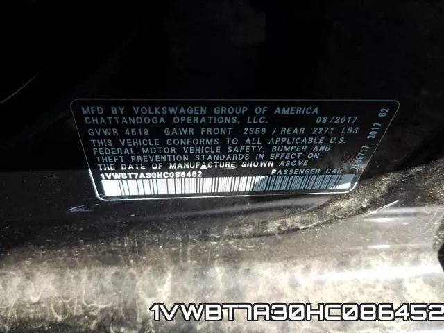 1VWBT7A30HC086452 фото 2