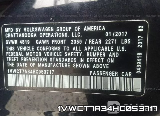 1VWCT7A34HC053717 фото 10
