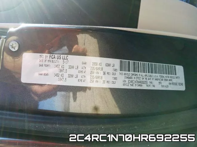 2C4RC1N70HR692255 фото 2