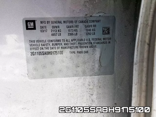 2G1105SA8H9175100 фото 2