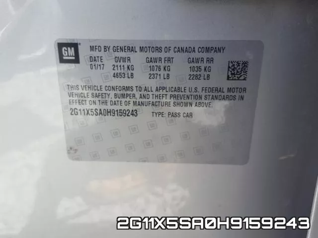 2G11X5SA0H9159243 фото 2