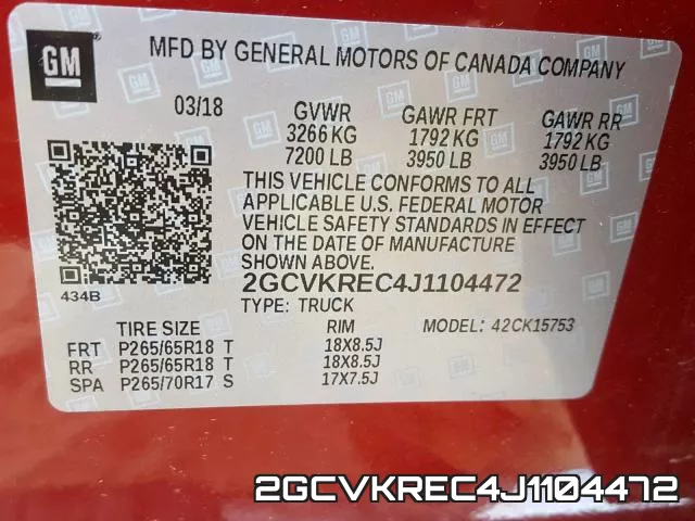 2GCVKREC4J1104472 фото 2