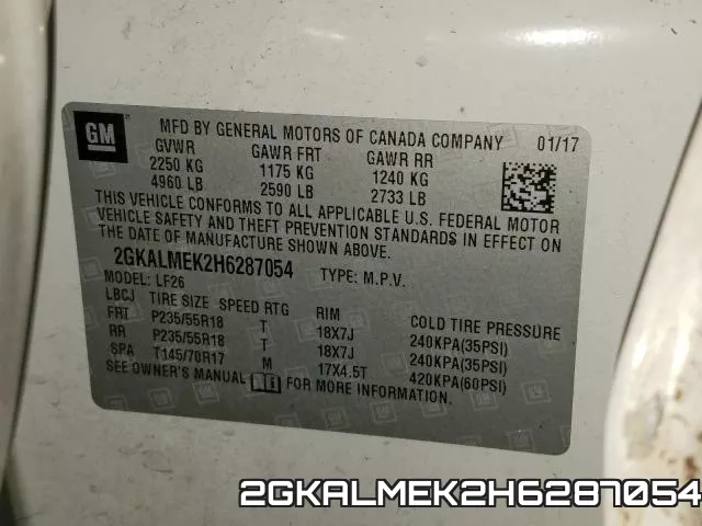 2GKALMEK2H6287054 фото 2