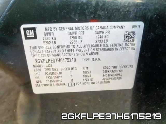 2GKFLPE37H6175219 фото 2
