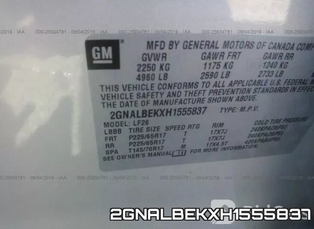 2GNALBEKXH1555837 фото 10