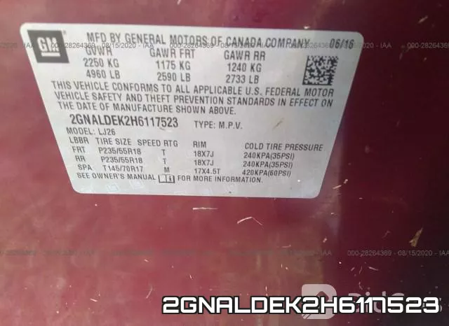 2GNALDEK2H6117523 фото 10