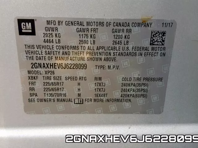2GNAXHEV6J6228099 фото 2