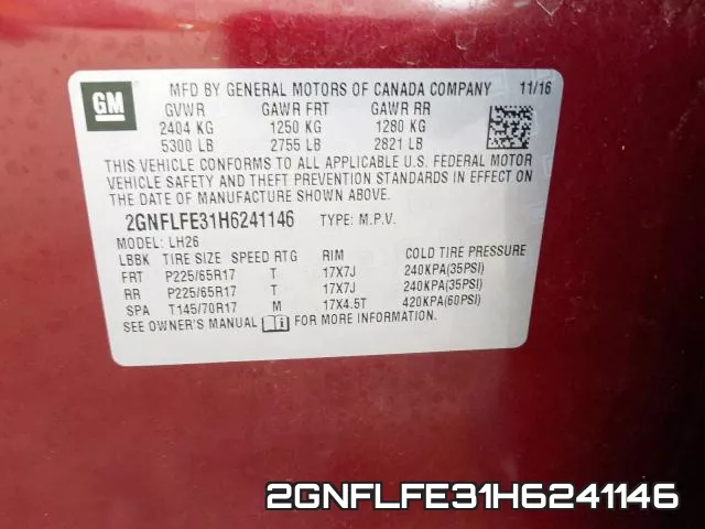 2GNFLFE31H6241146 фото 2