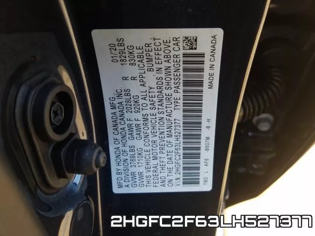 2HGFC2F63LH527377 фото 2