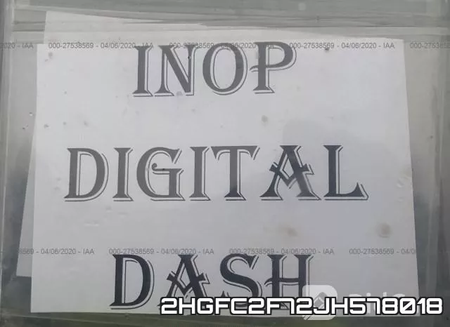 2HGFC2F72JH578018 фото 8