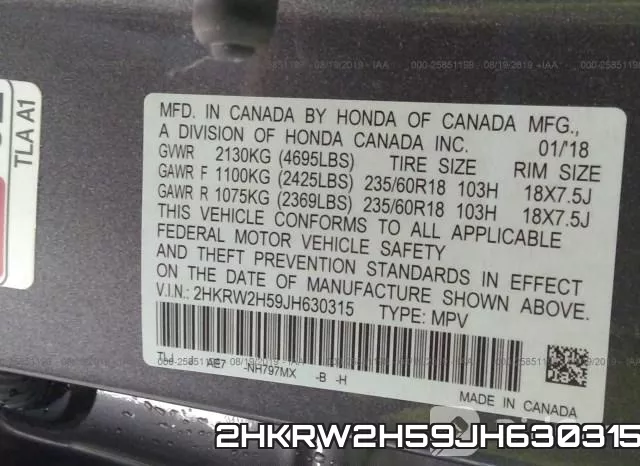 2HKRW2H59JH630315 фото 10