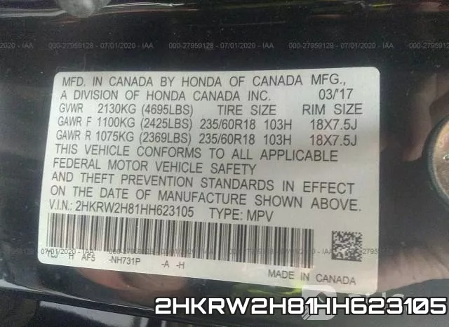 2HKRW2H81HH623105 фото 10