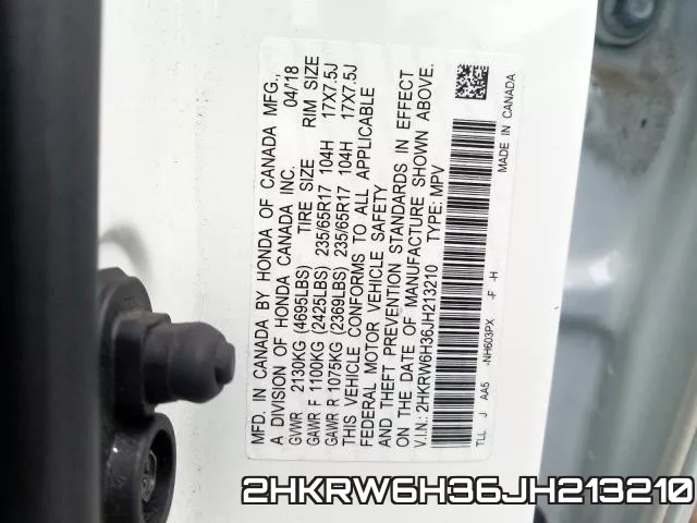 2HKRW6H36JH213210 фото 2
