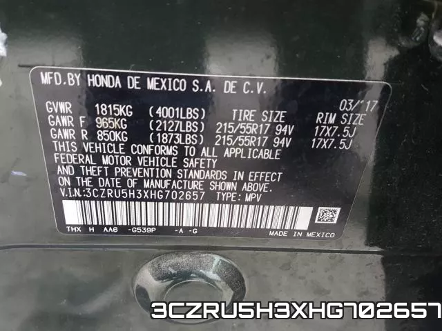 3CZRU5H3XHG702657 фото 2