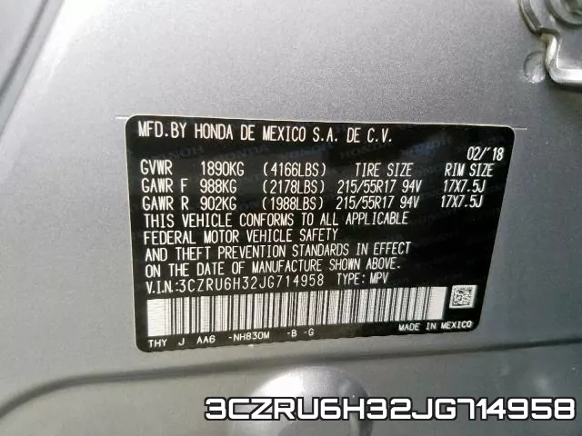 3CZRU6H32JG714958 фото 2