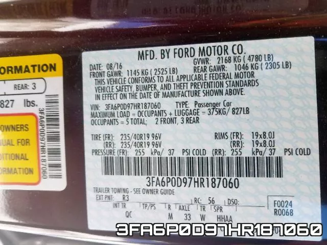 3FA6P0D97HR187060 фото 2