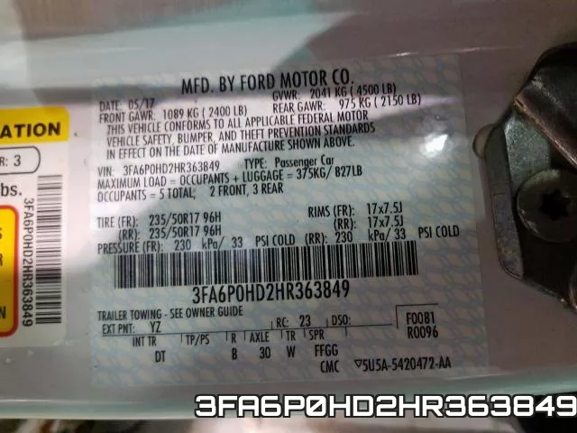 3FA6P0HD2HR363849 фото 2