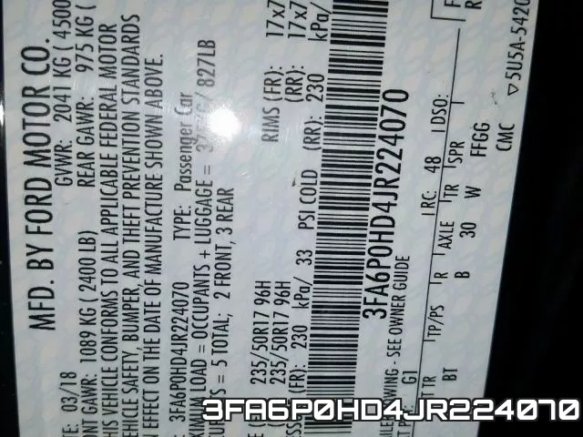 3FA6P0HD4JR224070 фото 2