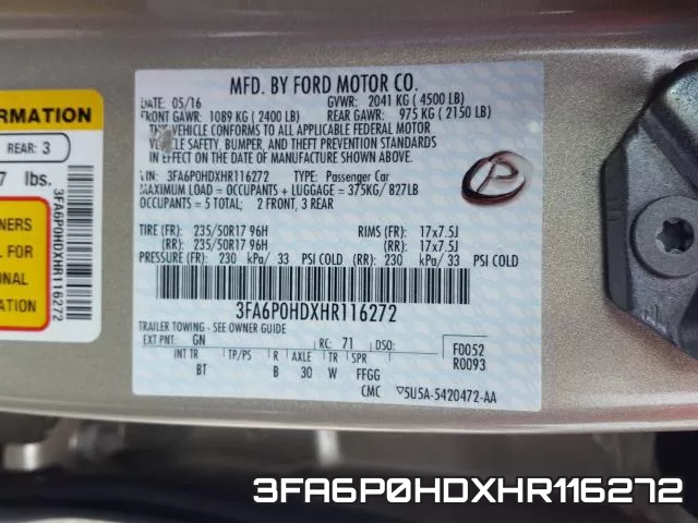 3FA6P0HDXHR116272 фото 2