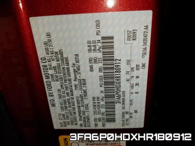 3FA6P0HDXHR180912 фото 2