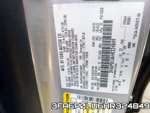 3FA6P0LU6HR324849 фото 2