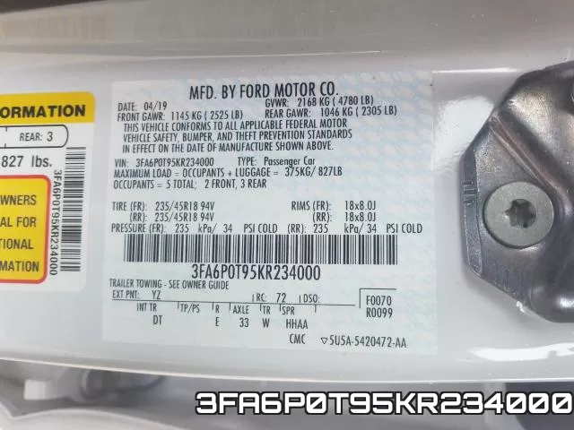 3FA6P0T95KR234000 фото 2