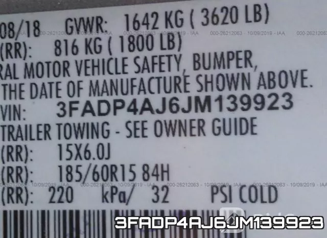 3FADP4AJ6JM139923 фото 10