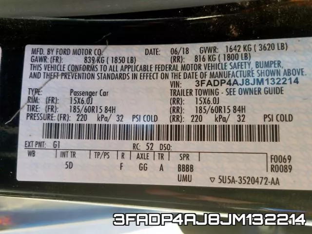 3FADP4AJ8JM132214 фото 2