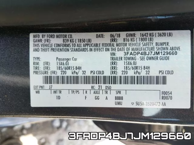 3FADP4BJ7JM129660 фото 2