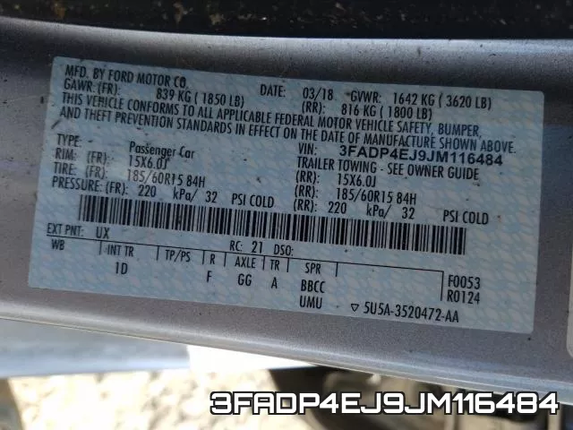 3FADP4EJ9JM116484 фото 2