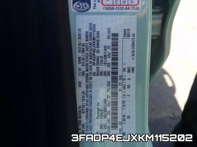 3FADP4EJXKM115202 фото 2