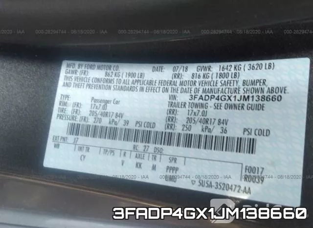3FADP4GX1JM138660 фото 10