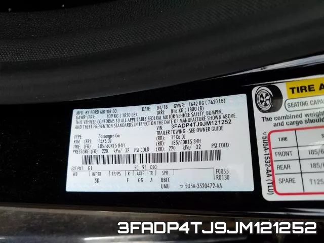 3FADP4TJ9JM121252 фото 2