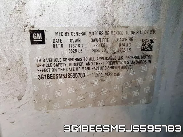 3G1BE6SM5JS595783 фото 2