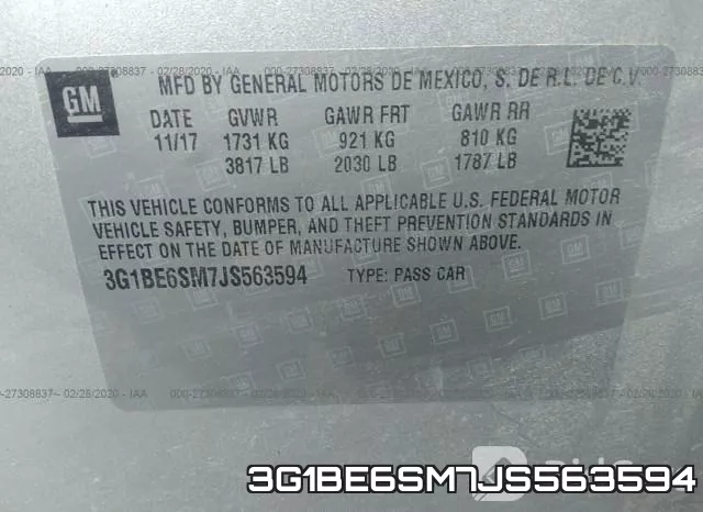 3G1BE6SM7JS563594 фото 10