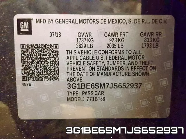 3G1BE6SM7JS652937 фото 2