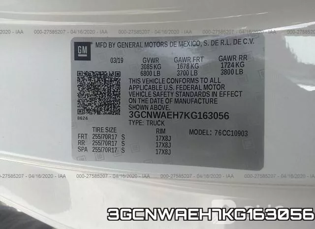 3GCNWAEH7KG163056 фото 10